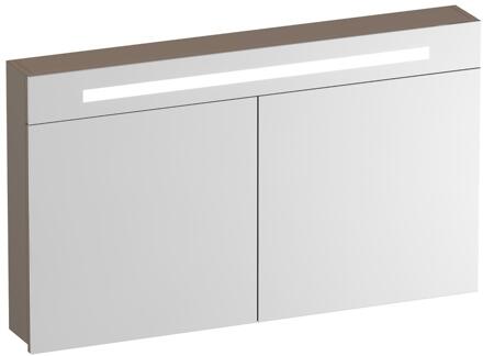 Brauer Promise Spiegelkast - 120 cm - met Verlichting - 2 Spiegeldeuren - Mat Mokka