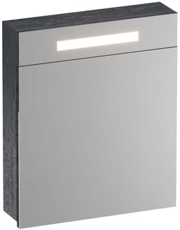 Brauer Promise spiegelkast - 60x70x15cm -- met directe verlichting 1 linksdraaiende enkelzijdige spiegeldeur Damascus SK-PR60LDA Damascus (antraciet)