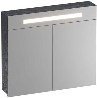 Brauer Promise Spiegelkast - 80 cm - met Directe Verlichting - 2 Enkelzijdige Spiegeldeuren - Damascus