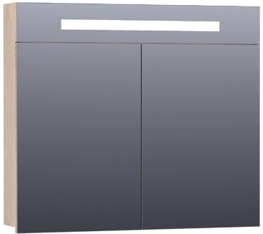Brauer Promise Spiegelkast - 80 cm - met Directe Verlichting - 2 Enkelzijdige Spiegeldeuren - Sunlit