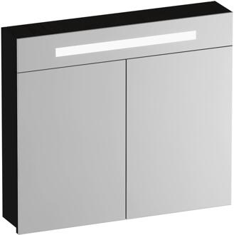 Brauer Promise Spiegelkast - 80 cm - met Verlichting - 2 Spiegeldeuren - Timber Black