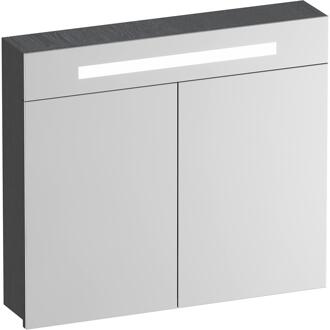 Brauer Promise Spiegelkast - 80 cm - met Verlichting - 2 Spiegeldeuren - Timber Grey