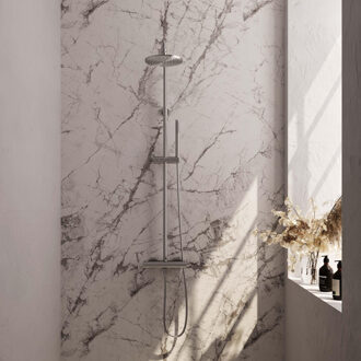 Brauer Regendouche Brauer Brushed Showerpipe met Thermostaat 30 cm Geborsteld Nikkel Brauer