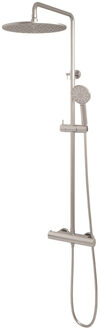 Brauer Regendouche Brauer Brushed Showerpipe Met Thermostaat 30cm 3 Standen Geborsteld RVS
