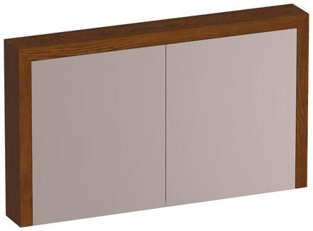 Brauer Rise Spiegelkast 120 cm - zonder Verlichting - Met 2 Dubbelzijdige Spiegeldeuren - Lamellen Eiken Bruin