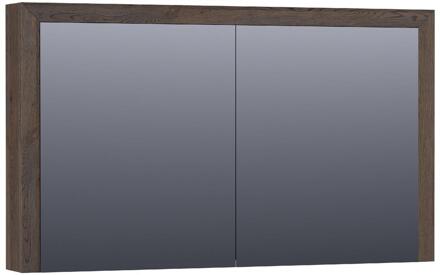 Brauer Rise Spiegelkast 120 cm - zonder Verlichting - Met 2 Dubbelzijdige Spiegeldeuren - Lamellen Eiken Zwart