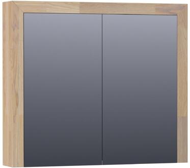 Brauer Rise Spiegelkast 80 cm - zonder Verlichting - Met 2 Dubbelzijdige Spiegeldeuren - Vingerlas Eiken Grijs