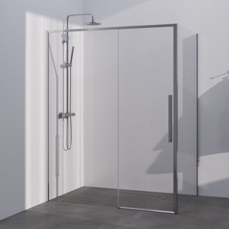 Brauer Season douchecabine model B met schuifdeur helder glas 160x100x200 omkeerbaar incl. glascoating Season-RVS-kleurig