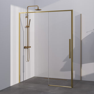 Brauer Season douchecabine model B met schuifdeur helder glas 160x80x200 omkeerbaar incl. glascoating Season-Goud