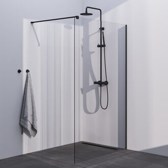 Brauer Season Inloopdouche - helder glas - 130x200cm - mat zwart GS-SEIC1H130200MZ