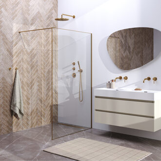Brauer Season Inloopdouche helder glas met frame 120x200cm - goud geborsteld GS-SEID1H120200GG
