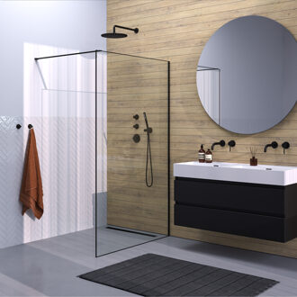 Brauer Season Inloopdouche helder glas met frame 120x200cm - mat zwart GS-SEID1H120200MZ Zwart mat
