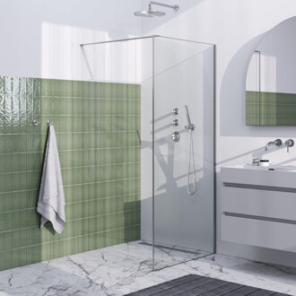 Brauer Season Inloopdouche helder glas met frame 90x200cm - geborsteld RVS GS-SEID1H90200NG RVS geborsteld