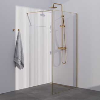 Brauer Season Inloopdouche helder glas met frame 90x200cm - goud geborsteld GS-SEID1H90200GG