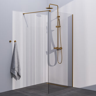 Brauer Season inloopdouche model C helder glas 100x200 incl. glascoating goud geborsteld