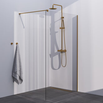Brauer Season inloopdouche model C helder glas 130x200 incl. glascoating goud geborsteld