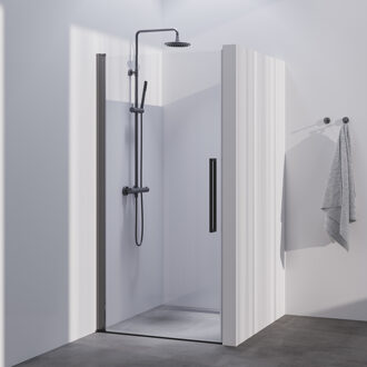 Brauer Season nisdeur model A met draaideur helder glas 100x200 omkeerbaar incl. glascoating Season-Gunmetal