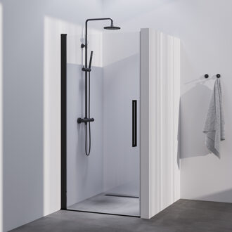 Brauer Season nisdeur model A met draaideur helder glas 80x200 omkeerbaar incl. glascoating Season-Mat Zwart