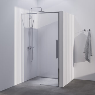 Brauer Season nisdeur model B met schuifdeur helder glas 100x200 omkeerbaar incl. glascoating Season-Chroom