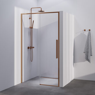 Brauer Season nisdeur model B met schuifdeur helder glas 100x200 omkeerbaar incl. glascoating Season-Koper