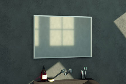 Brauer Silhouette 100x70cm spiegel met RVS look omlijsting