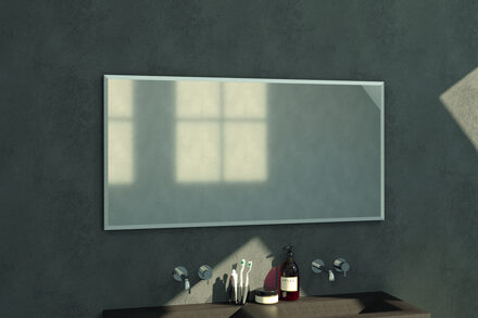 Brauer Silhouette 140x70cm spiegel met RVS look omlijsting