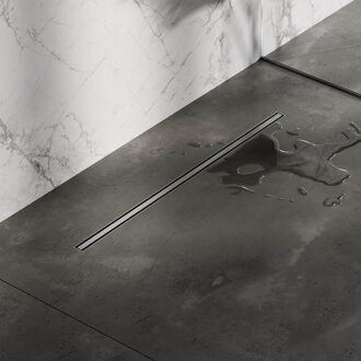 Brauer Slim Douchegoot - 90x3cm - vloerflens - draaibare sifon - RVS DR-XS90NG RVS geborsteld