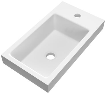 Brauer Solar Medium opbouw fontein 40 met 1 kraangat en links/rechts te plaatsen mineraalmarmer mat wit FO-SOM401MW Wit mat