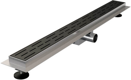 Brauer StanDrain Douchegoot Zwart Flens 80x7 cm Inclusief Sifon En Haarfilter Brauer