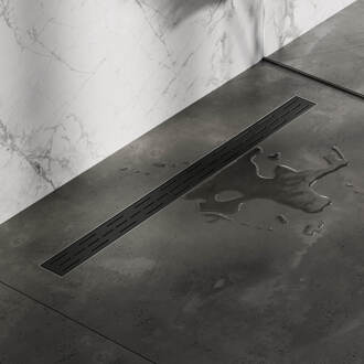 Brauer StanDrain Douchegoot Zwart Flens Inclusief Kunststof Sifon En Haarfilter