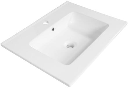 Brauer Starfall Wastafel - 60 cm - met 1 Spoelbak en 1 Kraangat - Keramiek Hoogglans Wit