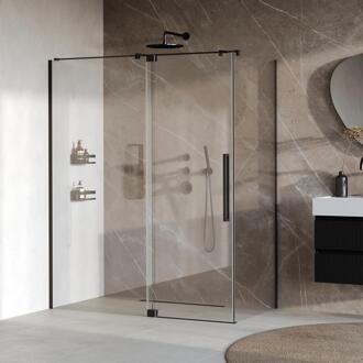 Brauer Stellar - Douchecabine met Draaideur - Helder Glas - 160x80x200 cm - Omkeerbaar - incl. Glascoating - Mat Zwart