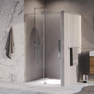 Brauer Stellar - Nisdeur - 2-Delig - Draaiend - Helder Glas - 100 x 200 cm - Omkeerbaar - incl. Glascoating - Chroom