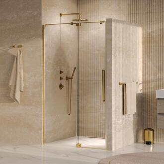 Brauer Stellar - Nisdeur - 2-Delig - Draaiend - Helder Glas - 100 x 200 cm - Omkeerbaar - incl. Glascoating - PVD Goud Geborsteld