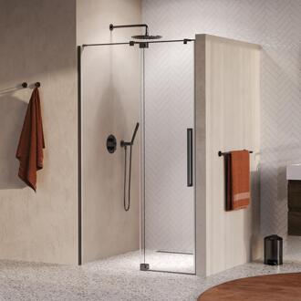 Brauer Stellar - Nisdeur - 2-Delig - Draaiend - Helder Glas - 120 x 200 cm - Omkeerbaar - incl. Glascoating - PVD Gunmetal Geborsteld