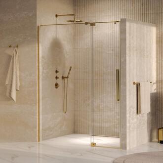 Brauer Stellar - Nisdeur - 2-Delig - Draaiend - Helder Glas - 140 x 200 cm - Omkeerbaar - incl. Glascoating - PVD Goud Geborsteld