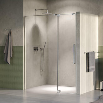 Brauer Stellar nisdeur 2-delig draaiend helder glas 140x200 omkeerbaar incl. glascoating PVD RVS-kleurig geborsteld