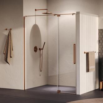 Brauer Stellar - Nisdeur - 2-Delig - Draaiend - Helder Glas - 160 x 200 cm - Omkeerbaar - incl. Glascoating - PVD Koper Geborsteld