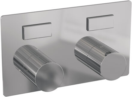 Brauer Stripe 2-weg inbouwthermostaat met drukknoppen met in- en afbouwdelen chroom
