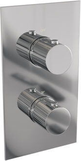 Brauer Stripe 3-weg inbouwthermostaat rechthoekig met in- en afbouwdelen chroom