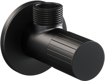 Brauer Stripe hoekstopkraan mat zwart