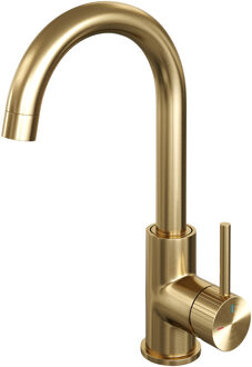 Brauer Stripe Hoge Opbouw Wastafelmengkraan - draaibare ronde uitloop - model A - goud geborsteld PVD 5-GG-003-R5