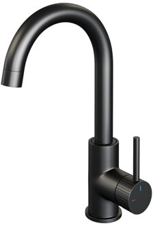 Brauer Stripe Hoge Opbouw Wastafelmengkraan - draaibare ronde uitloop - model A - mat zwart 5-S-003-R5