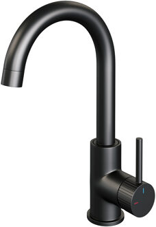 Brauer Stripe Hoge Opbouw Wastafelmengkraan - draaibare ronde uitloop - model A - mat zwart 5-S-003-R5