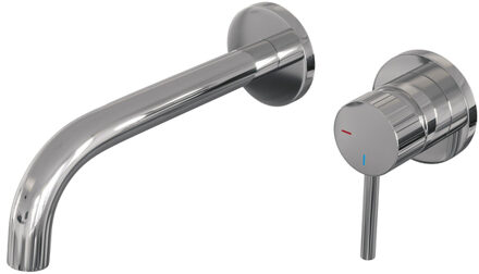 Brauer Stripe Inbouw Wastafelmengkraan - gebogen uitloop en rozetten - model A1 - chroom 5-CE-328