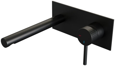 Brauer Stripe Inbouw Wastafelmengkraan - rechte uitloop en afdekplaat model A1 - mat zwart 5-S-330