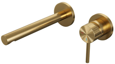 Brauer Stripe Inbouw Wastafelmengkraan - rechte uitloop en rozetten - model A1 - goud geborsteld PVD 5-GG-331