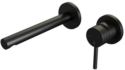 Brauer Stripe Inbouw Wastafelmengkraan - rechte uitloop en rozetten - model A1 - mat zwart 5-S-331