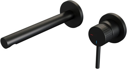 Brauer Stripe Inbouw Wastafelmengkraan - rechte uitloop en rozetten - model A1 - mat zwart 5-S-331