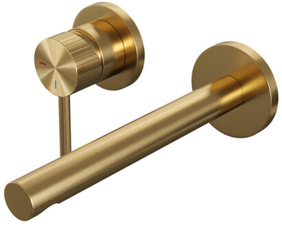 Brauer Stripe Inbouw Wastafelmengkraan - rechte uitloop en rozetten - model A2 - goud geborsteld PVD 5-GG-335